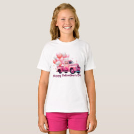 Gelukkige Valentijnsdag grote vrachtwagen T-shirt