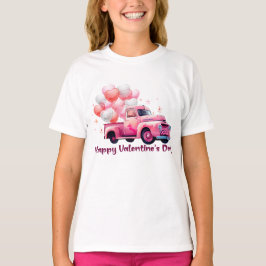 Gelukkige Valentijnsdag grote vrachtwagen T-shirt