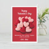 Gelukkige Valentijnsdag Haak Hart Plat Kaartje Feestdagenkaart (Staand voorkant)