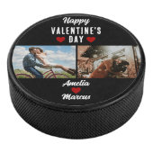 Gelukkige Valentijnsdag Hart 2 Foto's Hockey Puck (3/4)