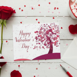 Gelukkige Valentijnsdag Hart Boom Briefkaart