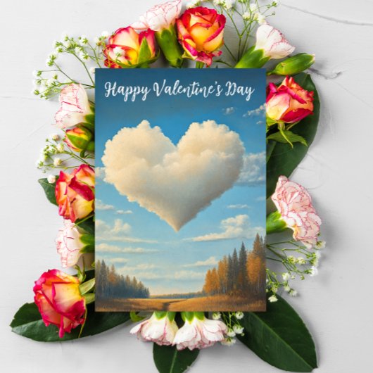 Gelukkige Valentijnsdag Hart Cloud Briefkaart