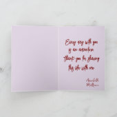 Gelukkige Valentijnsdag Hart en Rozen Roze kaart (Binnen)