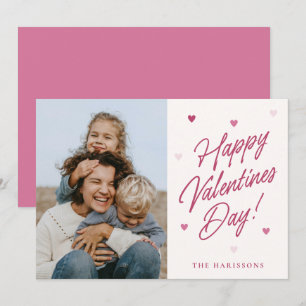 Gelukkige Valentijnsdag Hart familie Fotokaart Feestdagenkaart