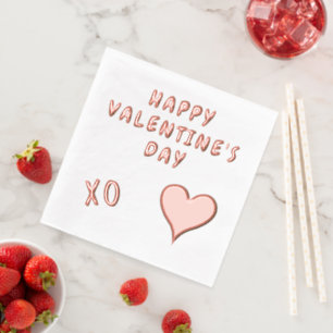 Gelukkige Valentijnsdag Hart Folie Servetten
