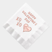 Gelukkige Valentijnsdag Hart Kus Knuffel Folie Servetten (Rechts)