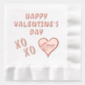 Gelukkige Valentijnsdag Hart Kus Knuffel Folie Servetten (Voorkant)