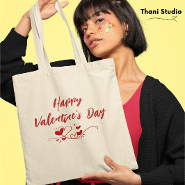 Gelukkige Valentijnsdag Hart Moderne Typografie Tote Bag