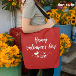 Gelukkige Valentijnsdag Hart Moderne Typografie Tote Bag