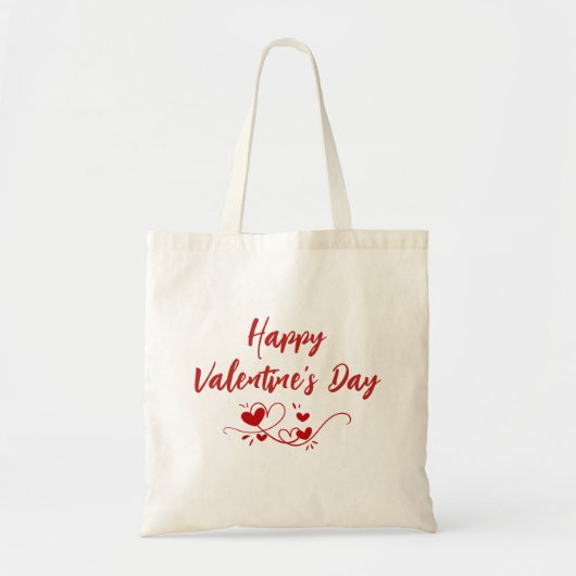Gelukkige Valentijnsdag Hart Moderne Typografie Tote Bag (Voorkant)