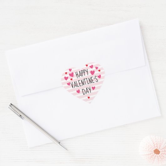 Gelukkige Valentijnsdag hart Stickers (Envelop)