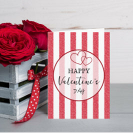 Gelukkige Valentijnsdag Hart Strepen Vouw Feestdagen Kaart