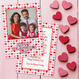 Gelukkige Valentijnsdag Harten Aangepaste foto en  Feestdagenkaart