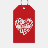 Gelukkige Valentijnsdag Harten Cadeaulabel (Voorkant)