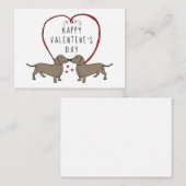 Gelukkige Valentijnsdag | Harten & Dachshunds Notitiekaartje (Voorkant / Achterkant)