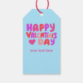 Gelukkige Valentijnsdag Harten Groovy Retro CUSTOM Cadeaulabel (Achterkant)