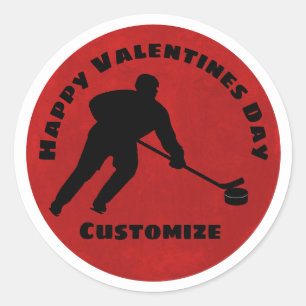 Gelukkige Valentijnsdag Hockey Speler Sticker