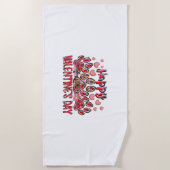 Gelukkige Valentijnsdag hond huisdier Strandlaken (Voorkant)