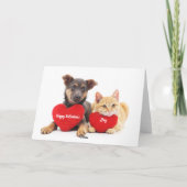 Gelukkige Valentijnsdag-hond kerstkaart Feestdagen Kaart (Achterkant)