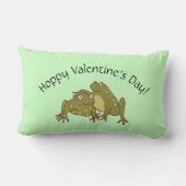 Gelukkige Valentijnsdag hoppy kikkers in liefde Kussen (Achterkant)