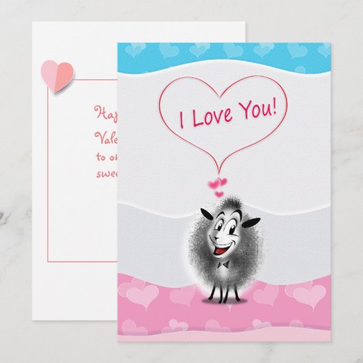 Gelukkige Valentijnsdag! Ik hou van jou! Cute Scha Feestdagenkaart (Voorkant / Achterkant)