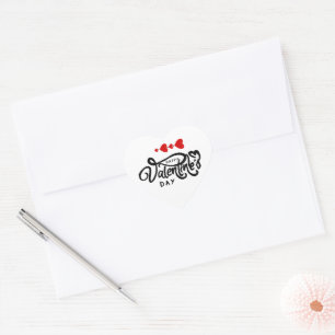 Gelukkige Valentijnsdag kalligrafie Rode Harten Pi Hart Sticker