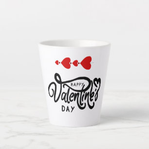 Gelukkige Valentijnsdag kalligrafie Rode Harten Pi Latte Mok