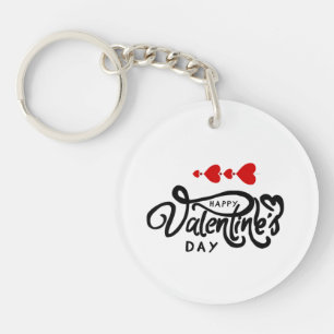 Gelukkige Valentijnsdag kalligrafie Rode Harten Pi Sleutelhanger