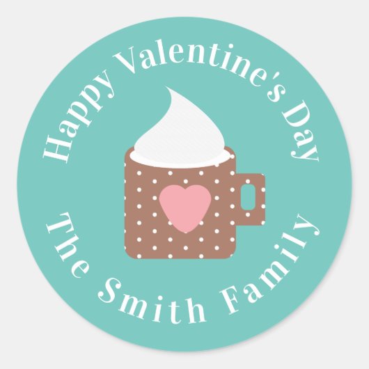 Gelukkige Valentijnsdag Kampvuur Chocolade Ronde Sticker (Voorkant)