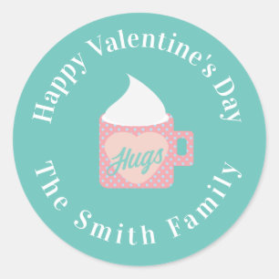 Gelukkige Valentijnsdag Kampvuur Chocolade Ronde Sticker