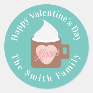 Gelukkige Valentijnsdag Kampvuur Chocolade Ronde Sticker