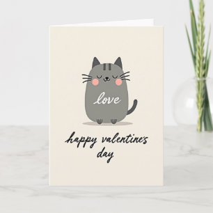 Gelukkige Valentijnsdag Kat Kaart