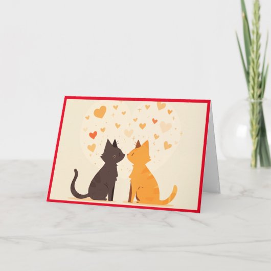 Gelukkige Valentijnsdag Katten Feestdagen Kaart (Voorkant)