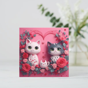 Gelukkige Valentijnsdag Katten Feestdagenkaart