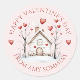 Gelukkige Valentijnsdag Kind Waterverf Ronde Sticker