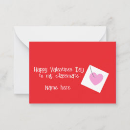 Gelukkige Valentijnsdag klasgenoot Schattige grill Notitiekaartje