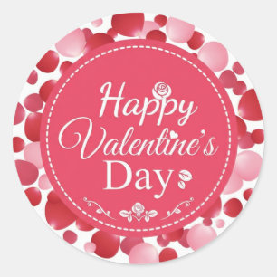 Gelukkige Valentijnsdag Klassieke Ronde Sticker