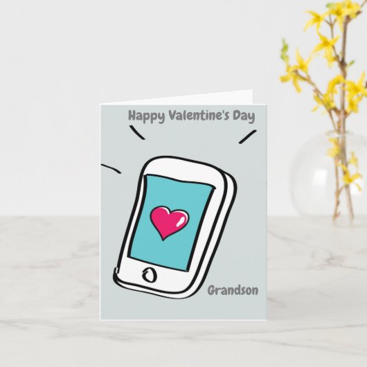 Gelukkige Valentijnsdag kleinzoon Kaart (Gele Bloem)