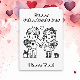 Gelukkige Valentijnsdag   | Kleurplaat Kaart