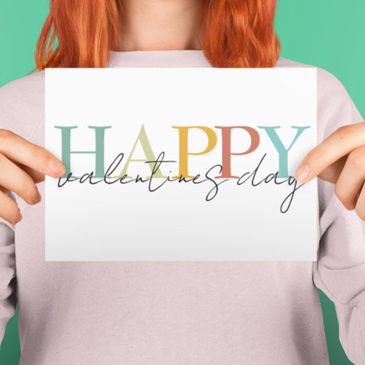 Gelukkige Valentijnsdag Kleurrijk Eenvoudig Kaart