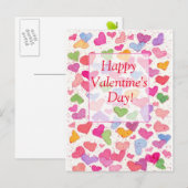 Gelukkige Valentijnsdag Kleurrijke Waterverf Harte Feestdagenkaart (Voorkant / Achterkant)