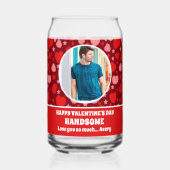 Gelukkige Valentijnsdag knappe foto Blikvorm Glas (Voorkant)