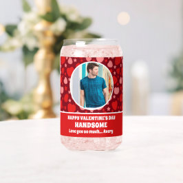 Gelukkige Valentijnsdag knappe foto Blikvorm Glas