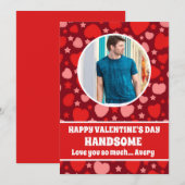 Gelukkige Valentijnsdag Knappe fotokaart Feestdagenkaart (Voorkant / Achterkant)