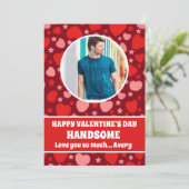 Gelukkige Valentijnsdag Knappe fotokaart Feestdagenkaart (Staand voorkant)