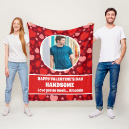 Gelukkige Valentijnsdag Knappe gepersonaliseerde f Fleece Deken