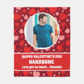 Gelukkige Valentijnsdag Knappe gepersonaliseerde f Fleece Deken (Voorkant)