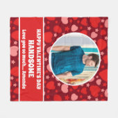 Gelukkige Valentijnsdag Knappe gepersonaliseerde f Fleece Deken (Voorkant (Horizontaal))