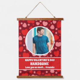 Gelukkige Valentijnsdag Knappe gepersonaliseerde f Hangend Wandkleed