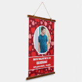 Gelukkige Valentijnsdag Knappe gepersonaliseerde f Hangend Wandkleed (Gebogen)